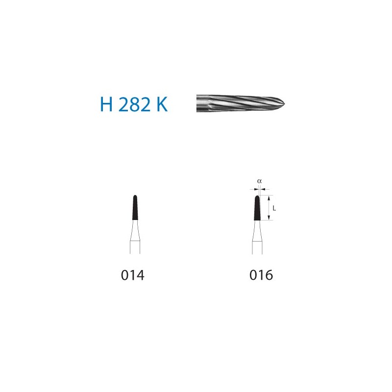H282K.204.014  KOMET FRESA C. TUNGSTENO TORPEDO CONTRAANGULO ø 014  5 ud.