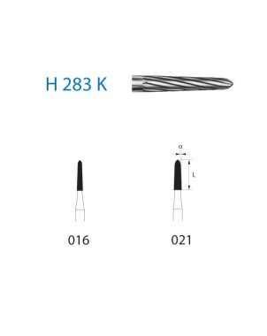 H283K.204.021  KOMET FRESA C. TUNGSTENO TORPEDO CONTRAANGULO ø 021  5 ud.