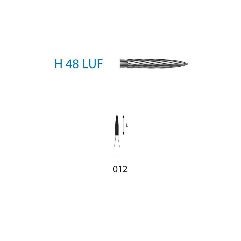 H48LUF.314.012  KOMET FRESA C. TUNGSTENO LLAMA TURBINA ø 012  5 ud.