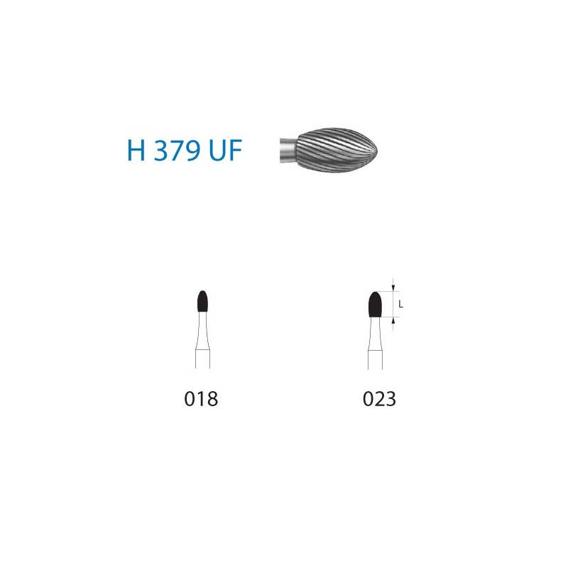 H379UF.204.018  KOMET FRESA C. TUNGSTENO HUEVO CONTRAANGULO ø 018  5 ud.