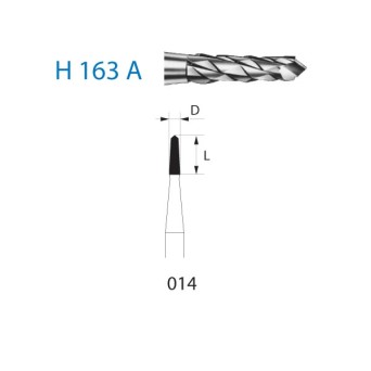 H163A.104.014  KOMET FRESA C. TUNGSTENO CONICA PIEZA DE MANO ø 014  1 ud.
