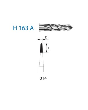 H163A.104.014  KOMET FRESA C. TUNGSTENO CONICA PIEZA DE MANO ø 014  1 ud.