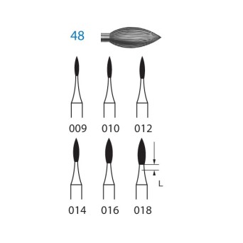 48.204.016  KOMET FRESA ACERO LLAMA CONTRAANGULO ø 016  6 ud.