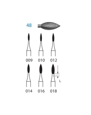 48.204.016  KOMET FRESA ACERO LLAMA CONTRAANGULO ø 016  6 ud.