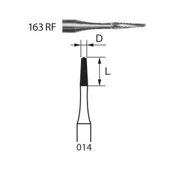 163RF.104.014  KOMET FRESA ACERO CONICA PIEZA DE MANO ø 014  6 ud.