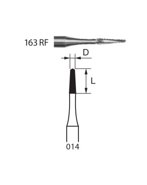 163RF.104.014  KOMET FRESA ACERO CONICA PIEZA DE MANO ø 014  6 ud.