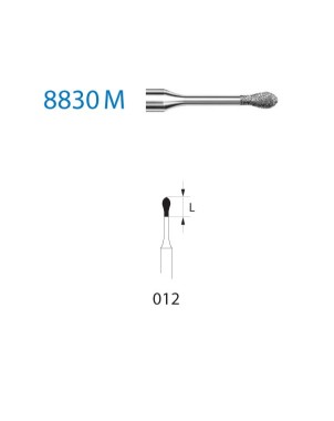 8830M.314.012  KOMET FRESA DIAMANTE PERA TURBINA ø 012 GRANO FINO 5 ud.