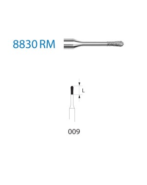 8830RM.314.009  KOMET FRESA DIAMANTE PERA TURBINA ø 009 GRANO FINO 5 ud.