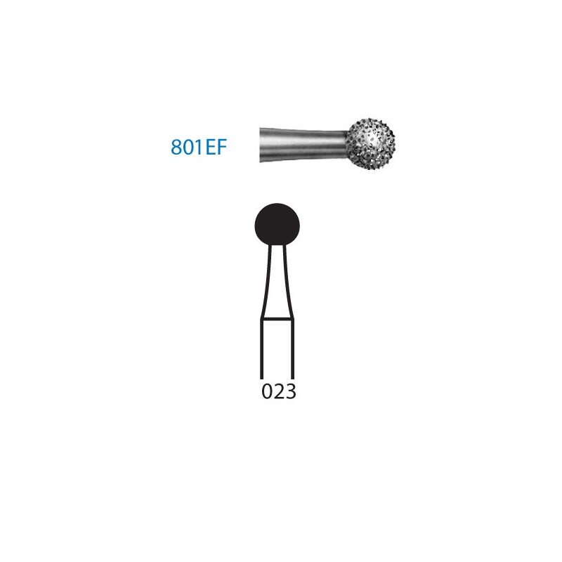 801EF.204.023  KOMET FRESA DIAMANTE BOLA CONTRAANGULO ø 023 GRANO EXTRA FINO 5 ud.