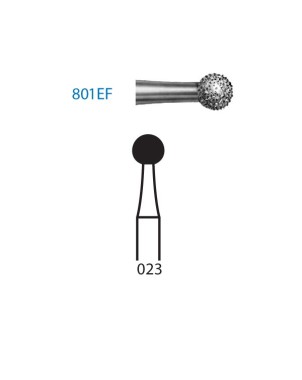801EF.204.023  KOMET FRESA DIAMANTE BOLA CONTRAANGULO ø 023 GRANO EXTRA FINO 5 ud.