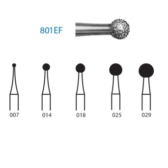 801EF.314.029  KOMET FRESA DIAMANTE BOLA TURBINA ø 029 GRANO EXTRA FINO 5 ud.