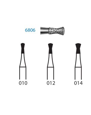 6806.314.014  KOMET FRESA DIAMANTE DIÁBOLO TURBINA ø 014 GRANO GRUESO 5 ud.