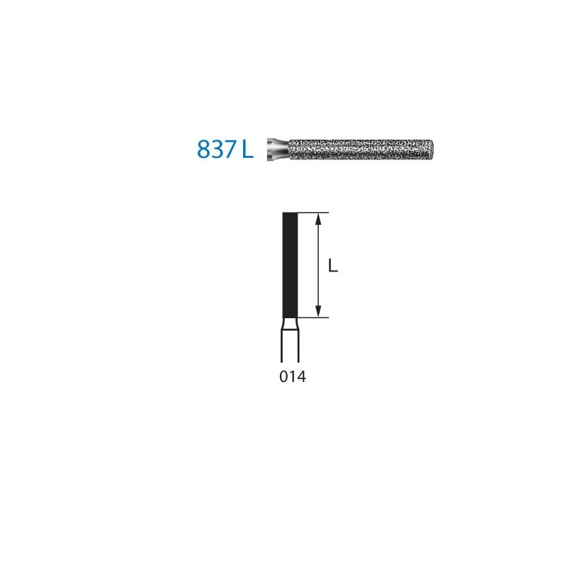 837L.314.014  KOMET FRESA DIAMANTE CILINDRICA TURBINA ø 014 GRANO ESTANDAR 5 ud.