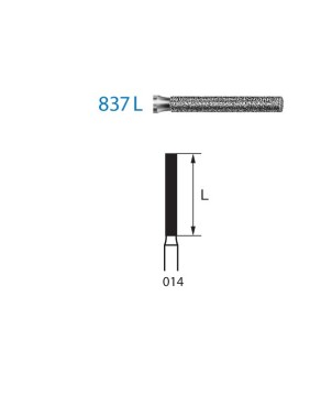837L.314.014  KOMET FRESA DIAMANTE CILINDRICA TURBINA ø 014 GRANO ESTANDAR 5 ud.
