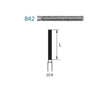 842.314.014  KOMET FRESA DIAMANTE CILINDRICA TURBINA ø 014 GRANO ESTANDAR 5 ud.