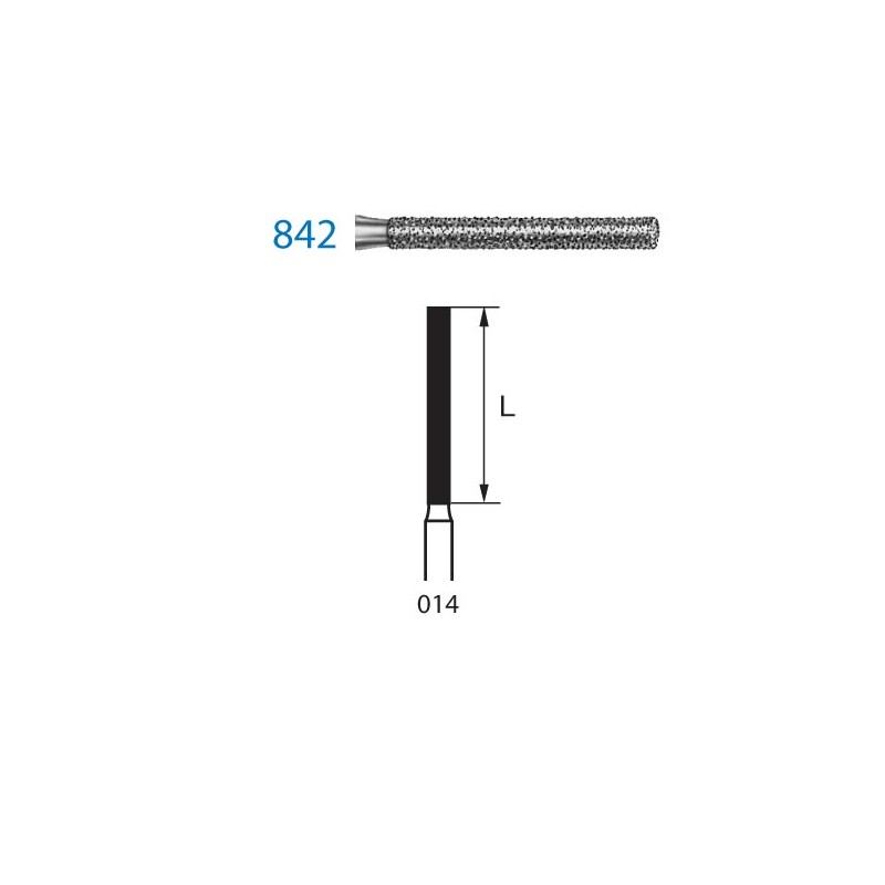 842.314.014  KOMET FRESA DIAMANTE CILINDRICA TURBINA ø 014 GRANO ESTANDAR 5 ud.