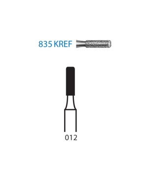 835KREF.314.012  KOMET FRESA DIAMANTE CILINDRICA BORDE REDONDEADO TURBINA ø 012 GRANO EXTRA FINO 5 ud.