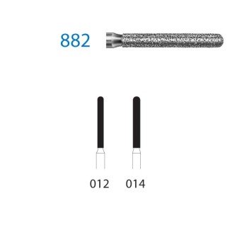 882.314.014  KOMET FRESA DIAMANTE CILINDRICA REDONDEADA TURBINA ø 014 GRANO ESTANDAR 5 ud.
