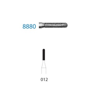 8880.314.012  KOMET FRESA DIAMANTE CILINDRICA REDONDEADA TURBINA ø 012 GRANO FINO 5 ud.
