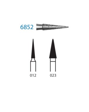 6852.314.012  KOMET FRESA DIAMANTE LANZA TURBINA ø 012 GRANO GRUESO 5 ud.