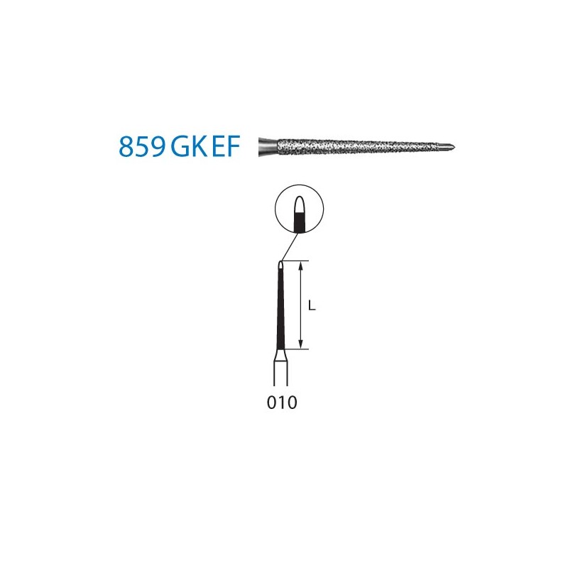 859GKEF.314.010  KOMET FRESA DIAMANTE LANZA TURBINA ø 010 GRANO EXTRA FINO 5 ud.