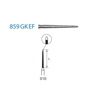 859GKEF.314.010  KOMET FRESA DIAMANTE LANZA TURBINA ø 010 GRANO EXTRA FINO 5 ud.