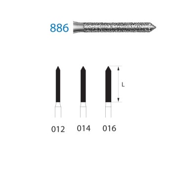 886.314.012  KOMET FRESA DIAMANTE CILINDRICA TURBINA ø 012 GRANO ESTANDAR 5 ud.