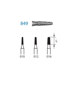 849.314.010  KOMET FRESA DIAMANTE CONICA REDONDEADA TURBINA ø 010 GRANO ESTANDAR 5 ud.