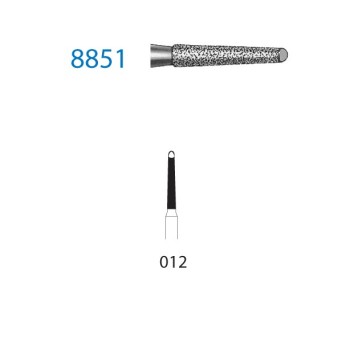 8851.314.012  KOMET FRESA DIAMANTE CONICA TURBINA ø 012 GRANO FINO 5 ud.
