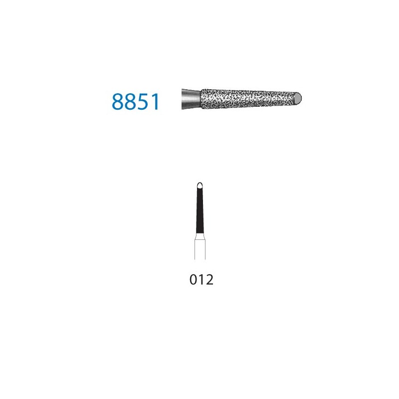 8851.314.012  KOMET FRESA DIAMANTE CONICA TURBINA ø 012 GRANO FINO 5 ud.