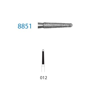 8851.314.012  KOMET FRESA DIAMANTE CONICA TURBINA ø 012 GRANO FINO 5 ud.