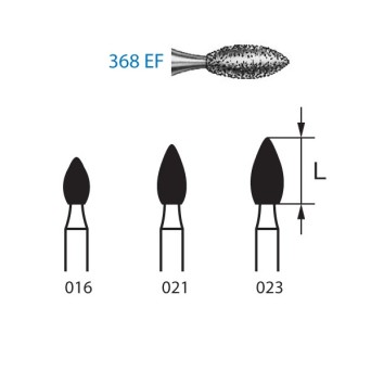 368EF.314.021  KOMET FRESA DIAMANTE BALON RUGBY TURBINA ø 021 GRANO EXTRA FINO 5 ud.