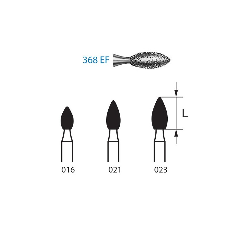 368EF.314.021  KOMET FRESA DIAMANTE BALON RUGBY TURBINA ø 021 GRANO EXTRA FINO 5 ud.