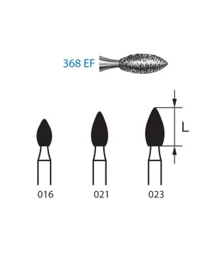 368EF.314.021  KOMET FRESA DIAMANTE BALON RUGBY TURBINA ø 021 GRANO EXTRA FINO 5 ud.