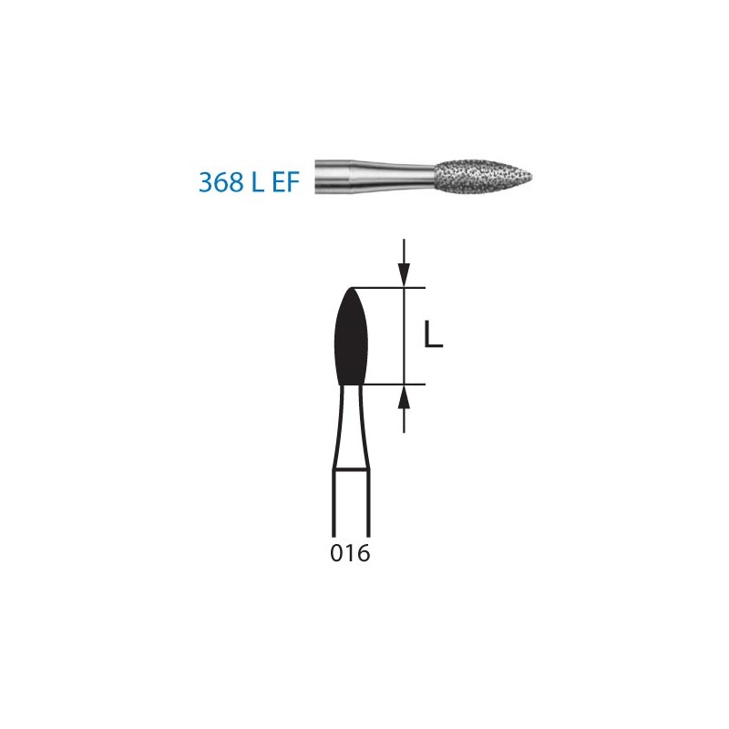 368LEF.314.016  KOMET FRESA DIAMANTE BALON RUGBY TURBINA ø 016 GRANO EXTRA FINO 5 ud.