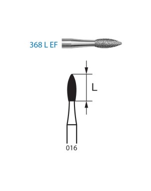 368LEF.314.016  KOMET FRESA DIAMANTE BALON RUGBY TURBINA ø 016 GRANO EXTRA FINO 5 ud.