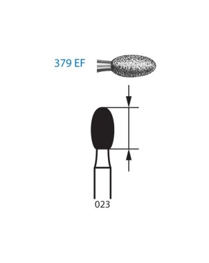 379EF.315.023  KOMET FRESA DIAMANTE HUEVO TURBINA LARGO ø 023 GRANO EXTRA FINO 5 ud.