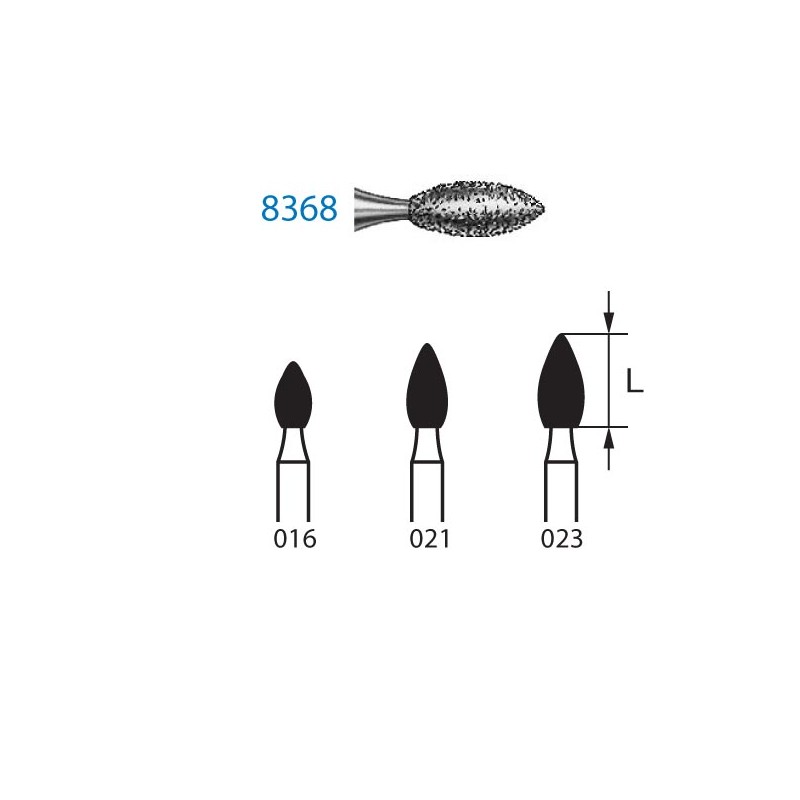 8368.314.021  KOMET FRESA DIAMANTE BALON RUGBY TURBINA ø 021 GRANO FINO 5 ud.