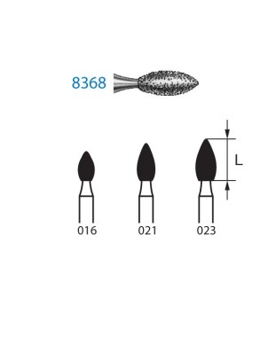 8368.314.021  KOMET FRESA DIAMANTE BALON RUGBY TURBINA ø 021 GRANO FINO 5 ud.