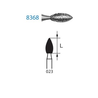 8368.315.023  KOMET FRESA DIAMANTE BALON RUGBY TURBINA LARGO ø 023 GRANO FINO 5 ud.