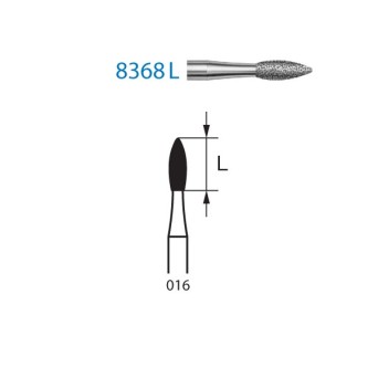 8368L.314.016  KOMET FRESA DIAMANTE BALON RUGBY TURBINA ø 016 GRANO FINO 5 ud.
