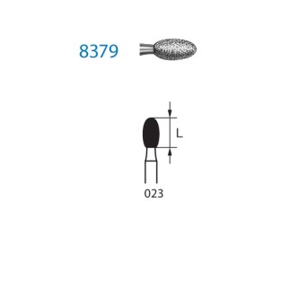 8379.315.023  KOMET FRESA DIAMANTE HUEVO TURBINA LARGO ø 023 GRANO FINO 5 ud.