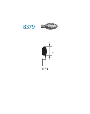 8379.315.023  KOMET FRESA DIAMANTE HUEVO TURBINA LARGO ø 023 GRANO FINO 5 ud.