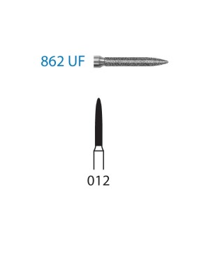 862UF.314.012  KOMET FRESA DIAMANTE LLAMA TURBINA ø 012 GRANO ULTRA FINO 5 ud.