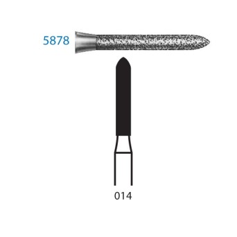 5878.314.014  KOMET FRESA DIAMANTE TORPEDO TURBINA ø 014 GRANO SUPER GRUESO 5 ud.