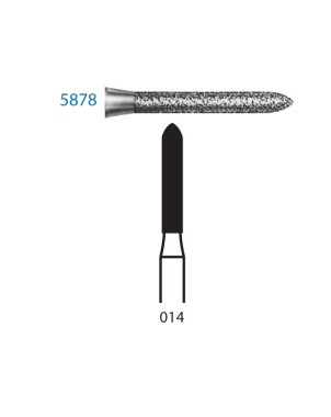 5878.314.014  KOMET FRESA DIAMANTE TORPEDO TURBINA ø 014 GRANO SUPER GRUESO 5 ud.
