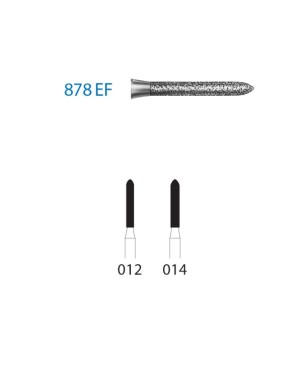 878EF.314.012  KOMET FRESA DIAMANTE TORPEDO TURBINA ø 012 GRANO EXTRA FINO 5 ud.