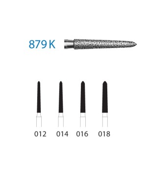 879K.314.016  KOMET FRESA DIAMANTE TORPEDO CONICA TURBINA ø 016 GRANO ESTANDAR 5 ud.