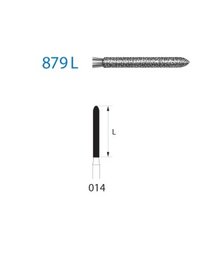 879L.314.014  KOMET FRESA DIAMANTE TORPEDO TURBINA ø 014 GRANO ESTANDAR 5 ud.