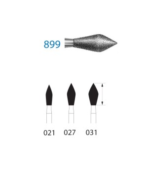 899.314.031  KOMET FRESA DIAMANTE FORMAS ESPECIALES TURBINA ø 031 GRANO ESTANDAR 5 ud.